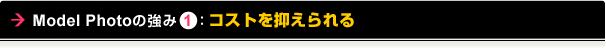 Model Photoの強み1：コストを抑えられる
